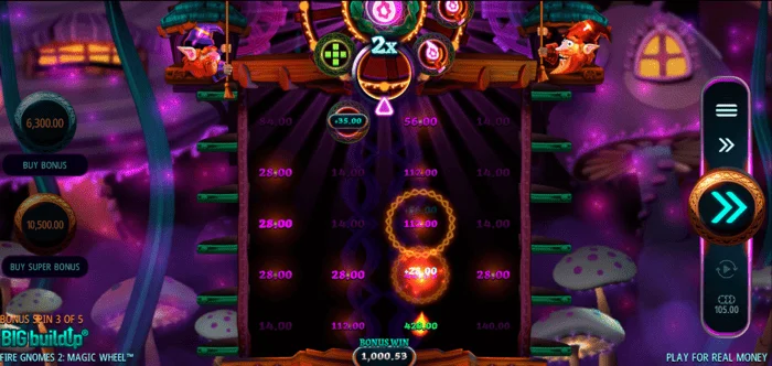 Fire Gnomes 2 Magic Wheel - grade de Free Spins com rolos ativos